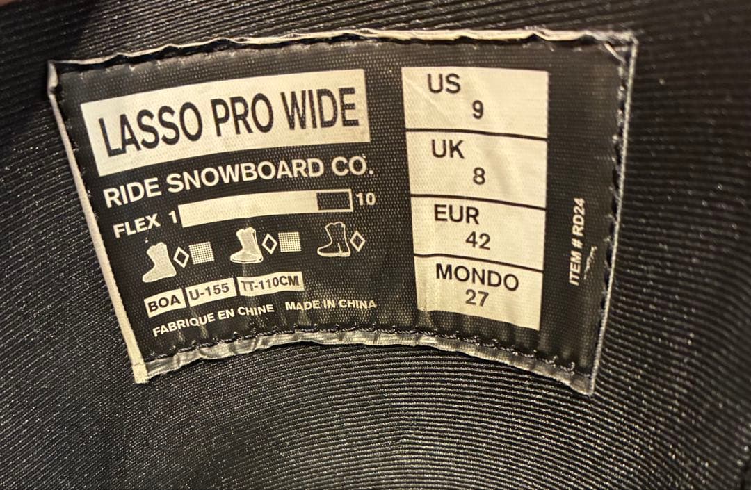 RIDE LASSO PRO WIDE 24-25サイズ 27cm