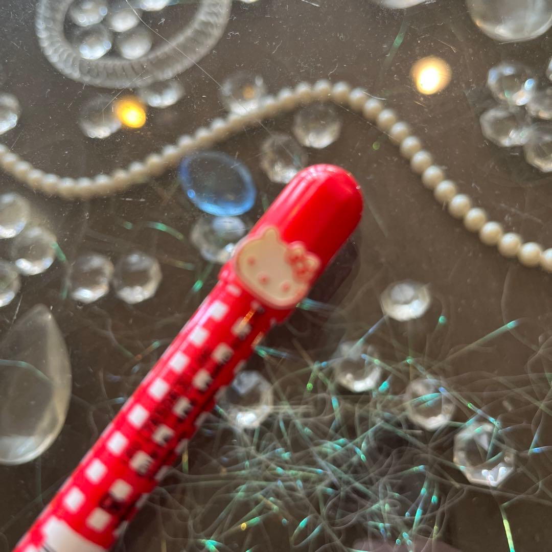 ハローキティ ボールペン 赤 チェック柄1989年物