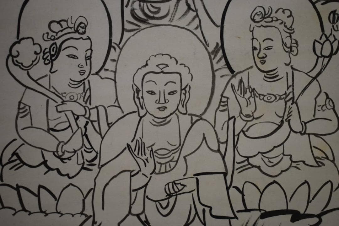 不詳/作者不詳/観世音菩薩十三佛図/観世音菩薩十三仏図/布袋屋掛軸HH-127