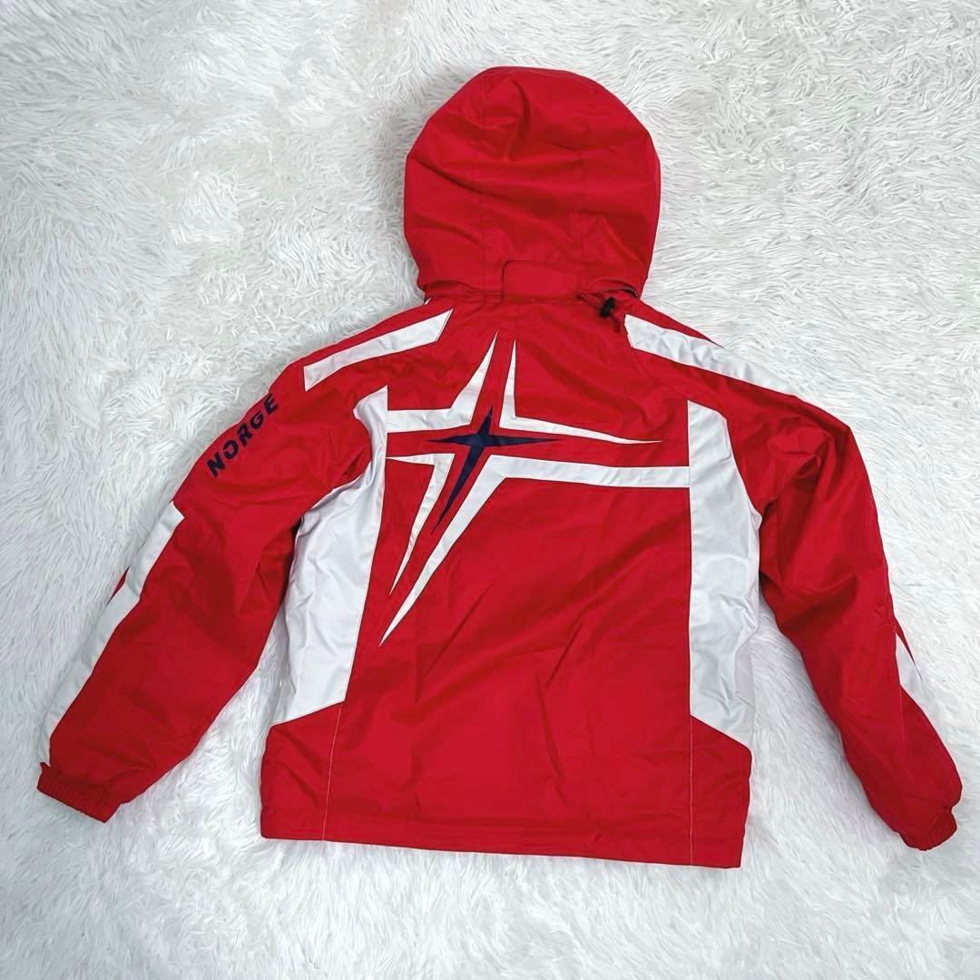 美品 フェニックス スキーウェア上下 140 ジュニア レッド ワッペン 小学生