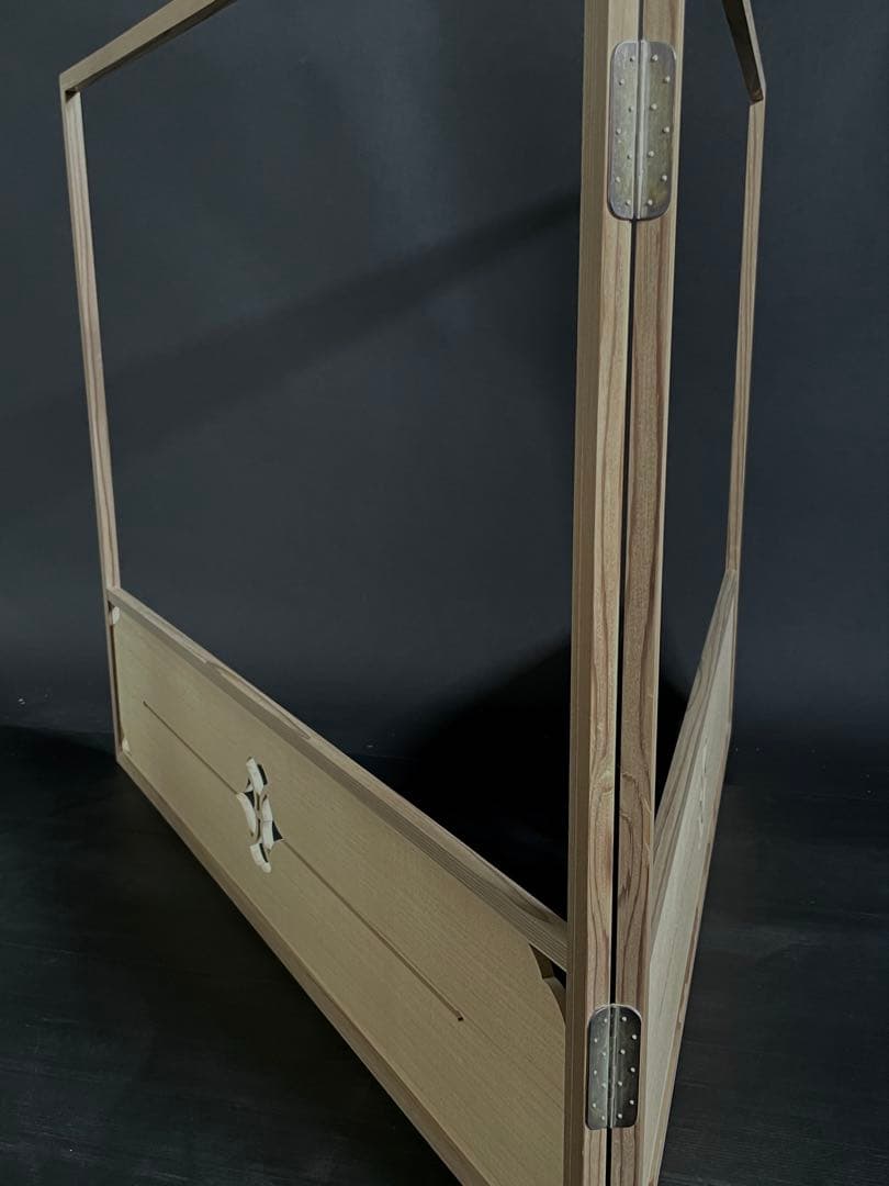 【美品 高級品質】「母」 杉 檜 腰風炉先 風炉先屏風 共布 タトウ（128②）