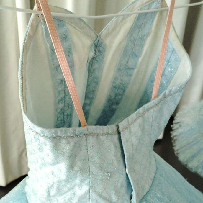 バレエ　チュチュ8着　水色シルバーレース　小学校2・3年生　冠、袖付