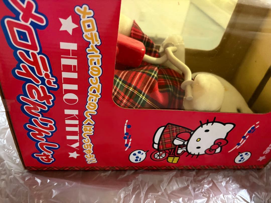 トーホー ハローキティ メロディさんりんしゃ サンリオ レトロ ぬいぐるみ　レア