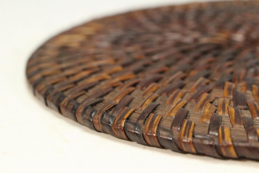 煎茶 古竹藤網 円形 瓶敷 大小 六件 まとめて(K-A908)