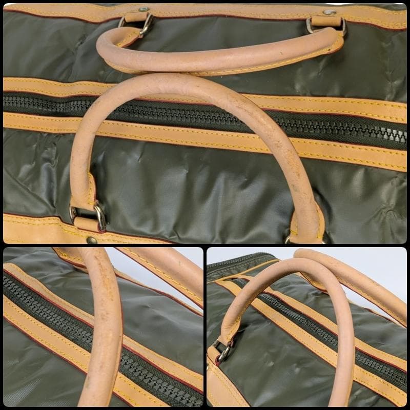 【美品】ハンティングワールド 2way ボストンバック バチュークロス カーキー