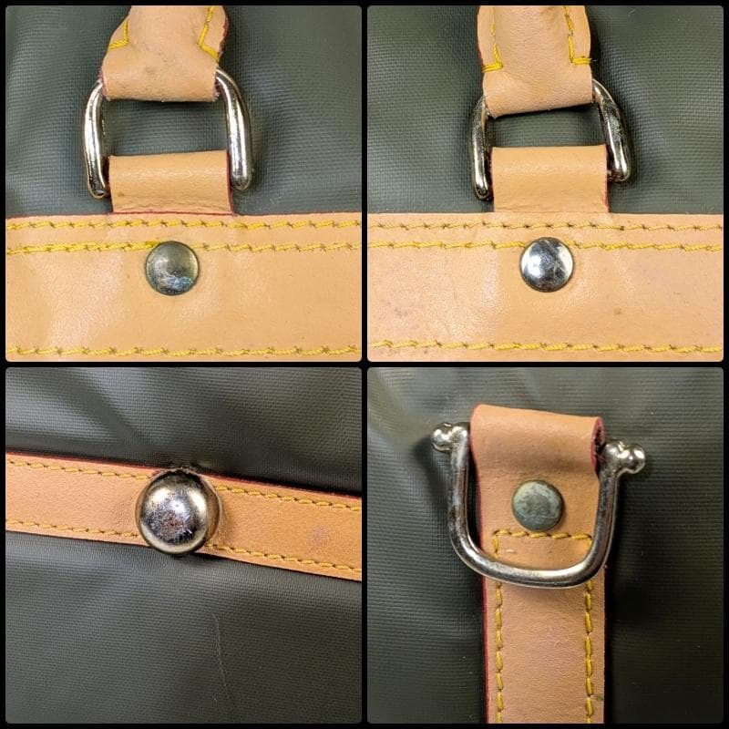 【美品】ハンティングワールド 2way ボストンバック バチュークロス カーキー