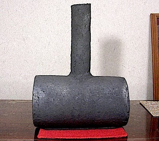 寒六窯　平野敏三 作　花入　無傷　共箱　保証。