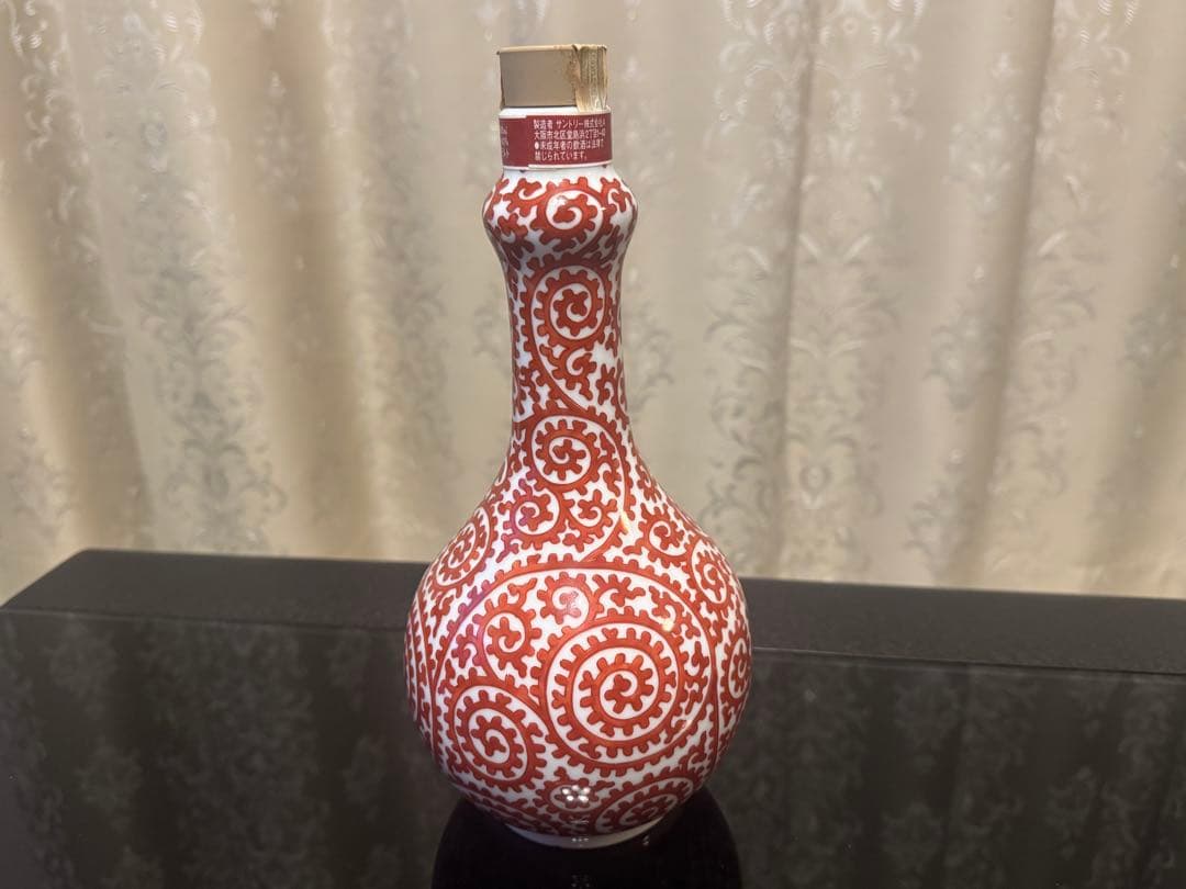 サントリー ピュアモルトウイスキー　山崎12年 有田焼　赤絵蛸唐草 陶器ボトル