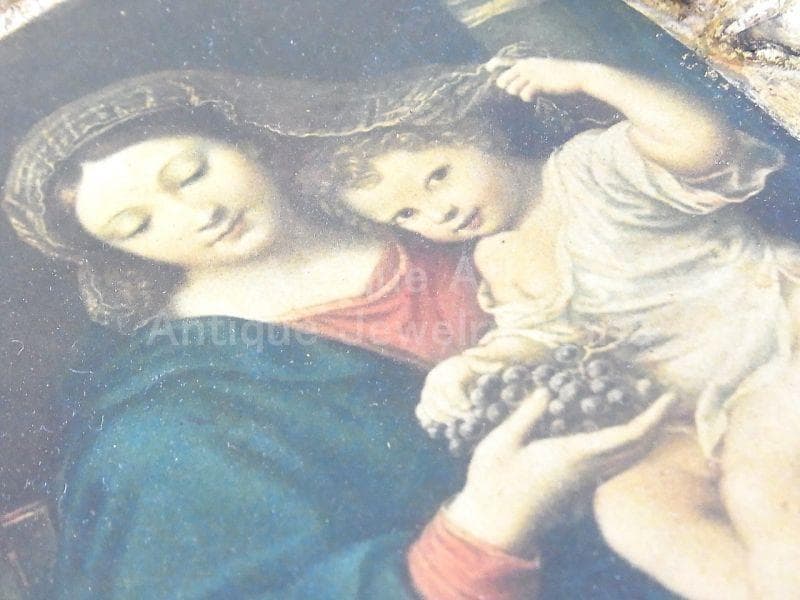 イタリア アンティーク　ピエール・ミニャール 葡萄の房を持つ聖母３枚続きの祭壇画
