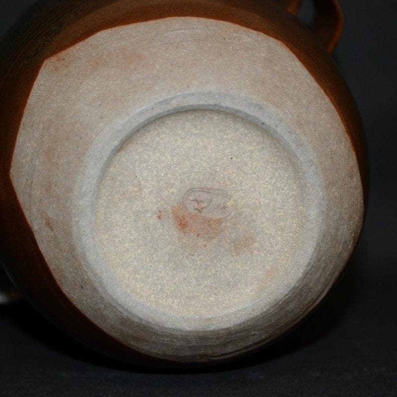 竹耳水指　岩崎新定　陽炎園　膳所焼　表千家　即中斎宗匠箱書　古物　送料込み