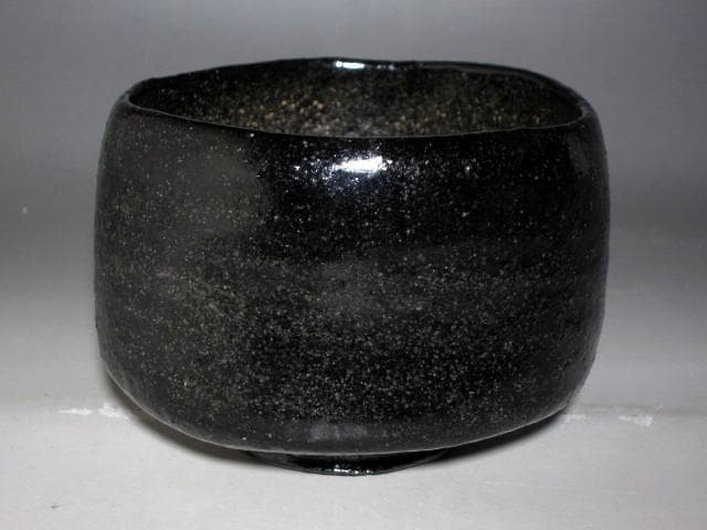楽三代道入 のんこう 黒茶碗「野分」表千家九代了々斎花押☆ｃ946