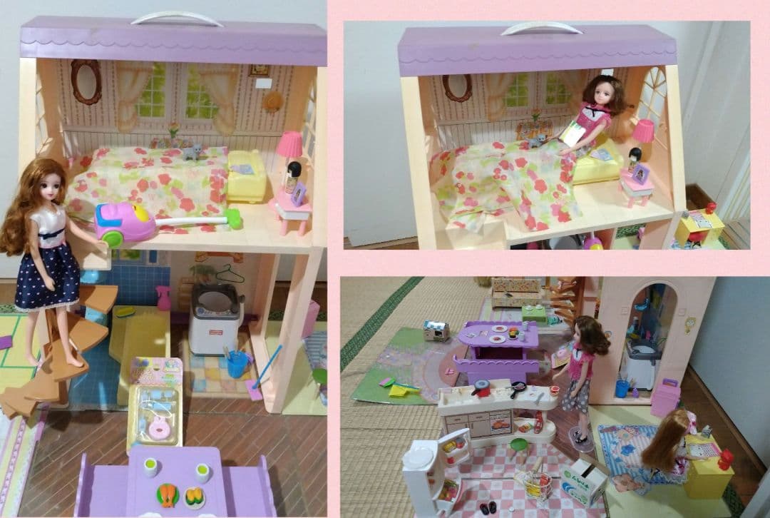 8 リカちゃん「おばあちゃんの家」洗濯機付 レア 昭和レトロ リカちゃんハウス