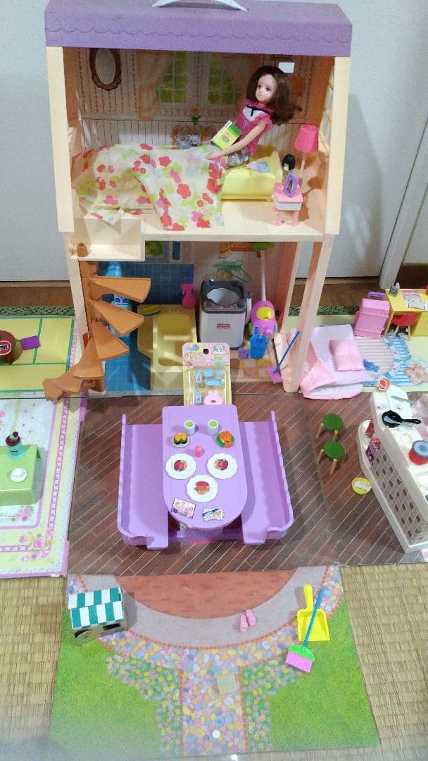 8 リカちゃん「おばあちゃんの家」洗濯機付 レア 昭和レトロ リカちゃんハウス