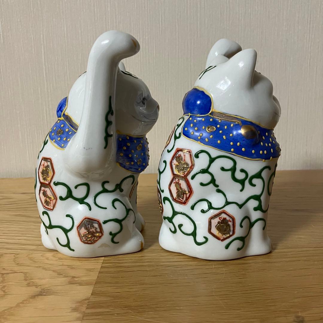 伊万里焼？　招き猫　ペア　アンティーク　骨董