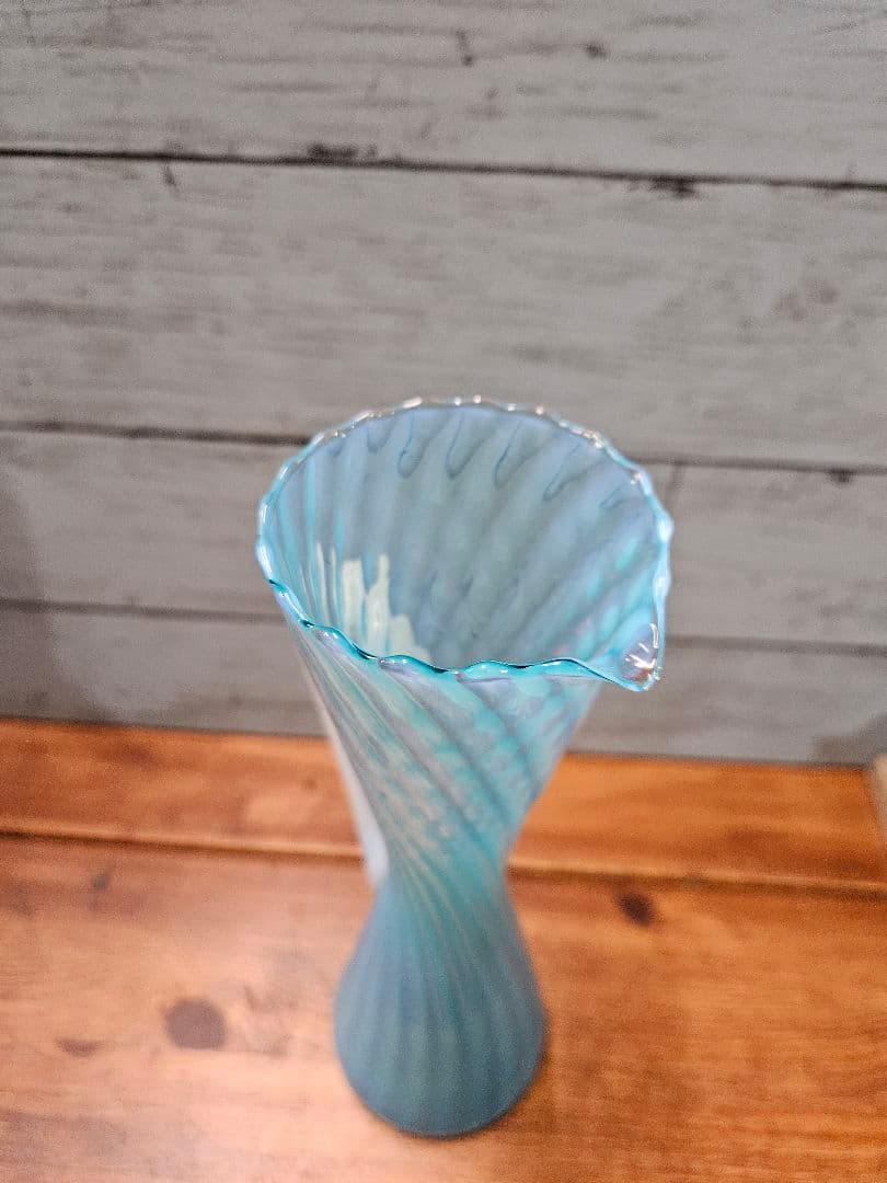 フランスアンティーク オパールセントガラスの花瓶 ピッチャー フラワーベース