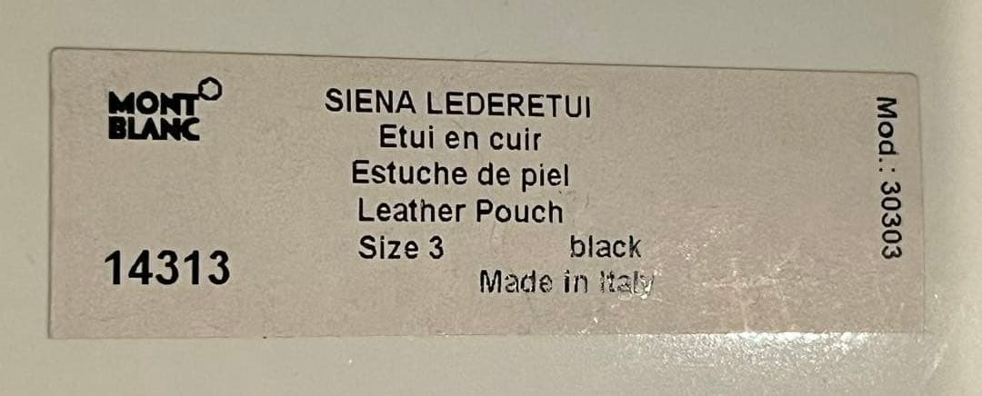 MONT BLANC 　レザーブラックペンケース　14313