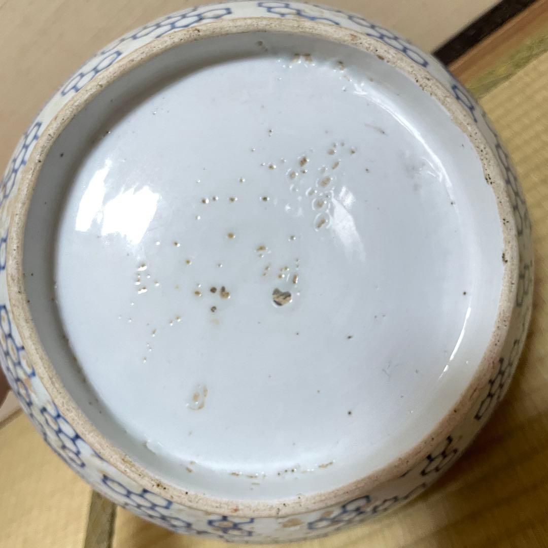 中国古美術? 染付け水差　小壺 蓋付き鉢　福寿　美術品　骨董品　陶器の置物