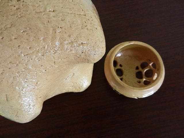 「後藤（永興）明道」作　茶道具「乾山写　梅の絵　手焙」　共箱「鵬雲斎」書付