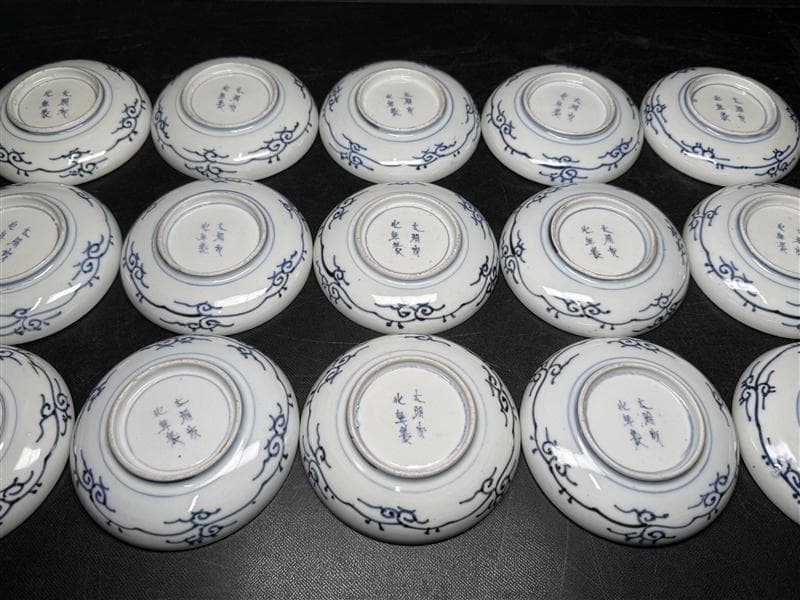 時代 古伊万里 錦手 四通組 60客 無傷 各15上 太明成化年製 文政十亥八月