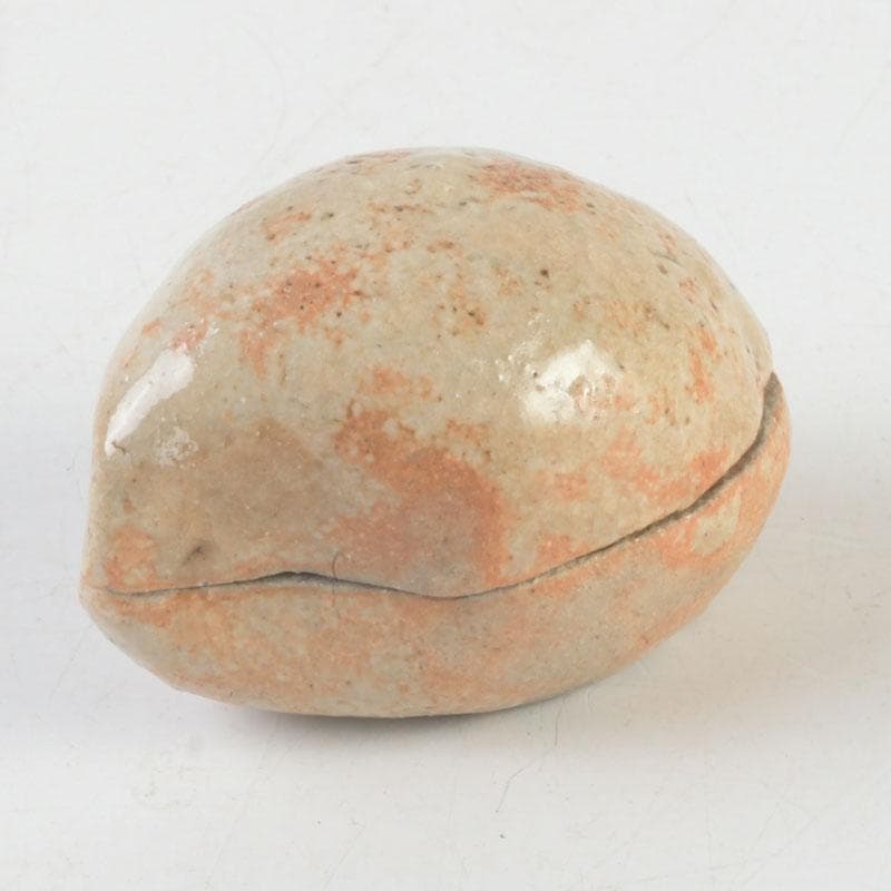 茶道具　志野焼　桃香合　時代箱付　V　9868