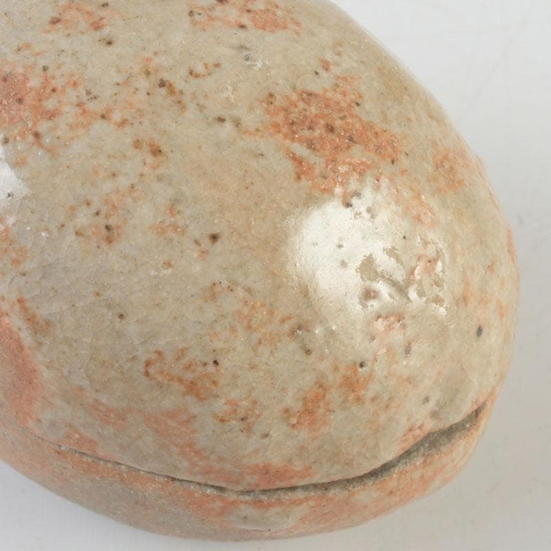 茶道具　志野焼　桃香合　時代箱付　V　9868