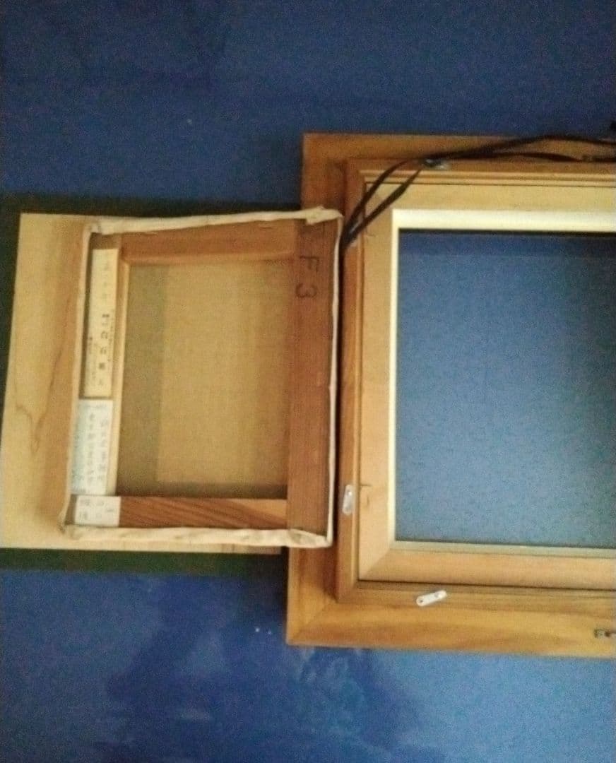 油絵　白石延夫　花と少女　F 3号