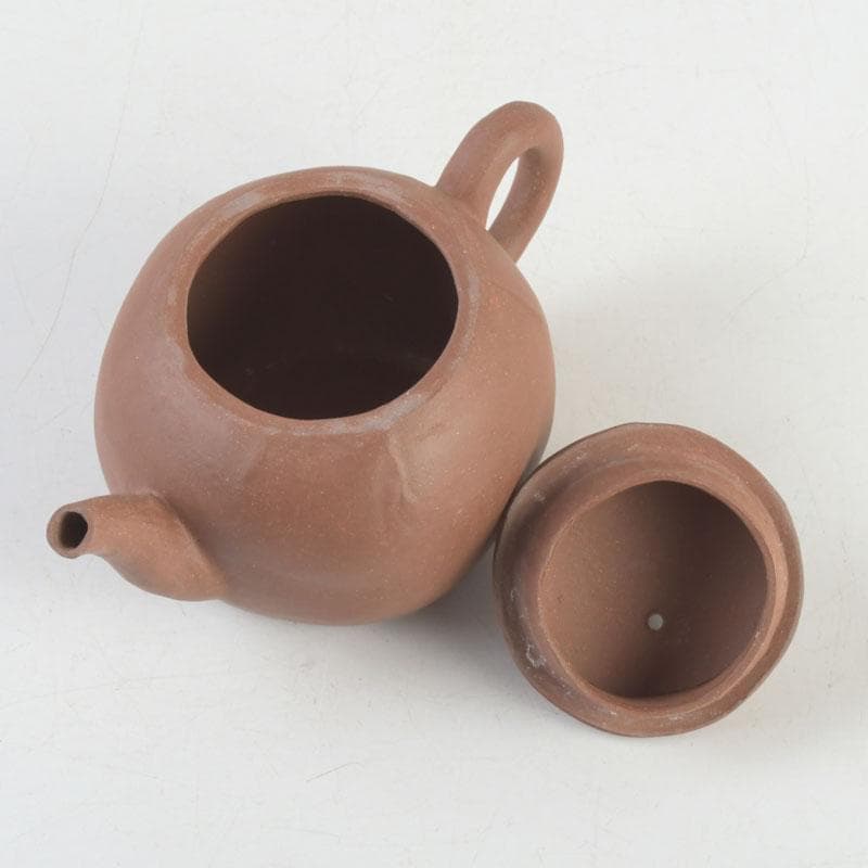 煎茶道具　常滑焼　三代山田陶山製　紫砂　朱泥　急須　共布共箱　V　9568