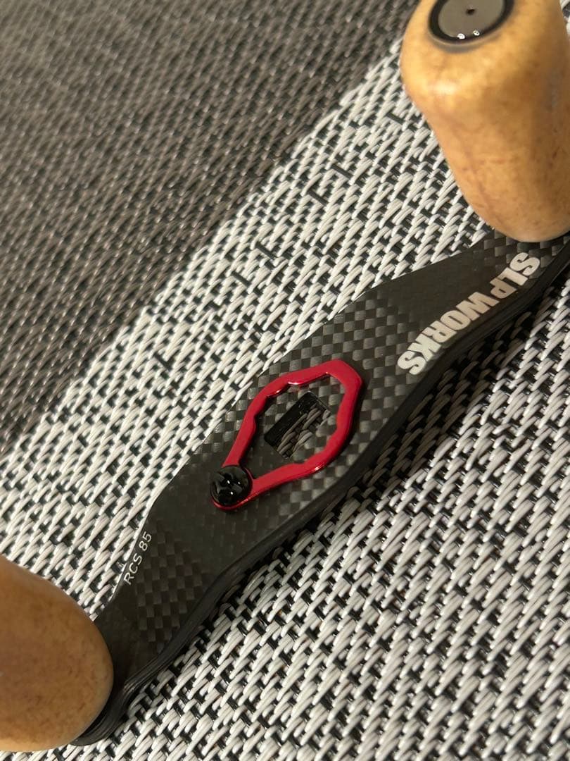 『SLP WORKS』RCSカーボンクランクハンドル 85mm&コルクノブ