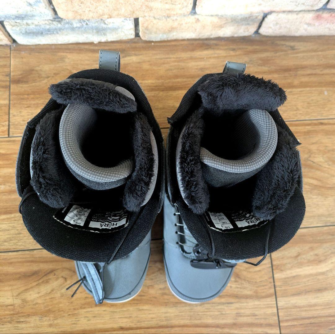 美品 RIDE HERA ヘラ 25.0cm Wボア グレー スノボブーツ　高級