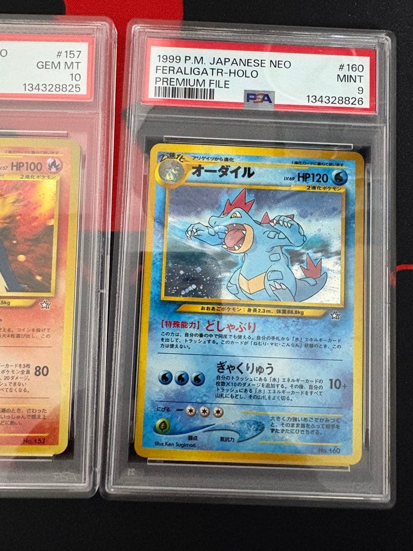 3連番 旧裏 メガニウム バクフーン オーダイル 金銀　PSA10 PSA9
