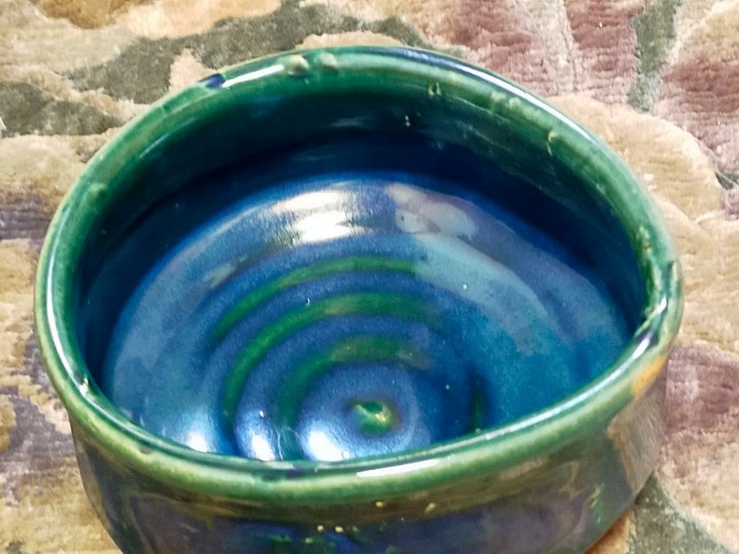♥美濃焼　総織部　茶碗　無銘　織部　骨董　古玩
