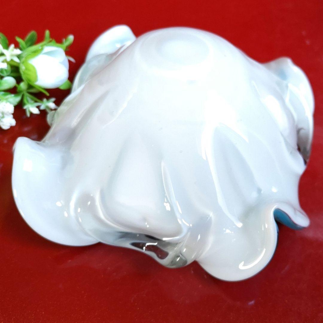 60's　ヴィンテージ　 ベネチアンガラス　ムラーノ　手吹き工芸品　キャンディ皿