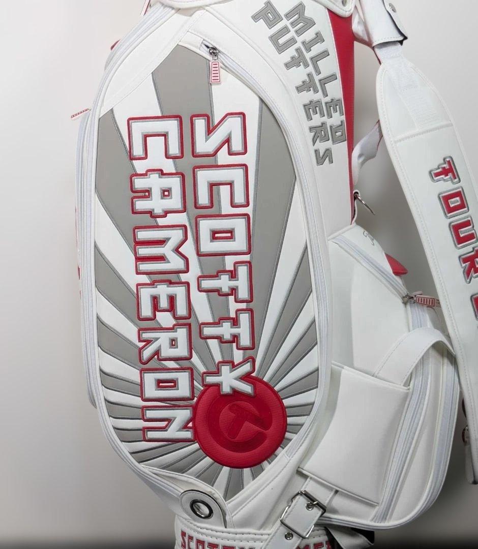 9.5型キャディバッグ　カート型　ホワイト　KABUKI　シングルストラップ