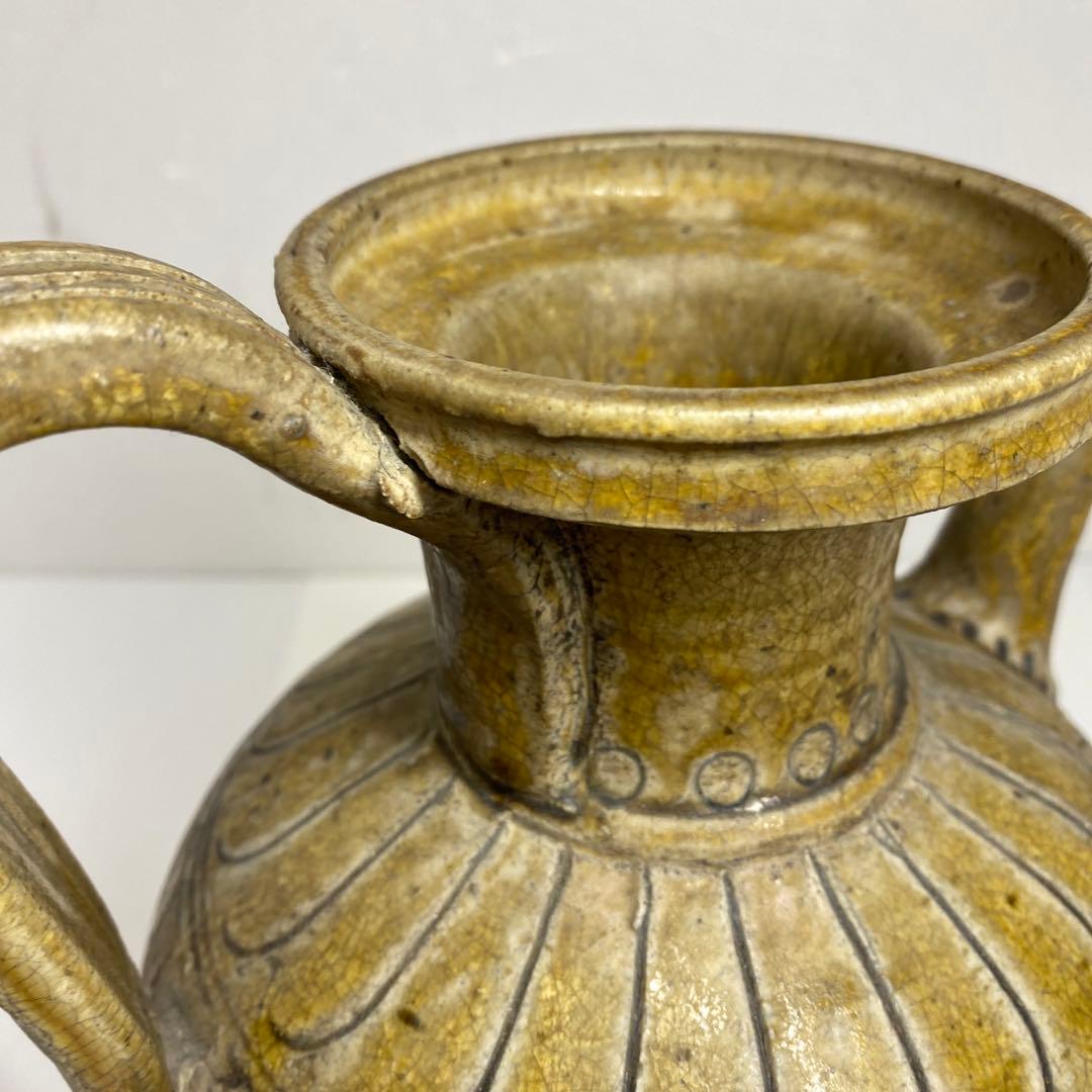 江戸初期　黄瀬戸水次　高さ27㎝　東Y7-0213②