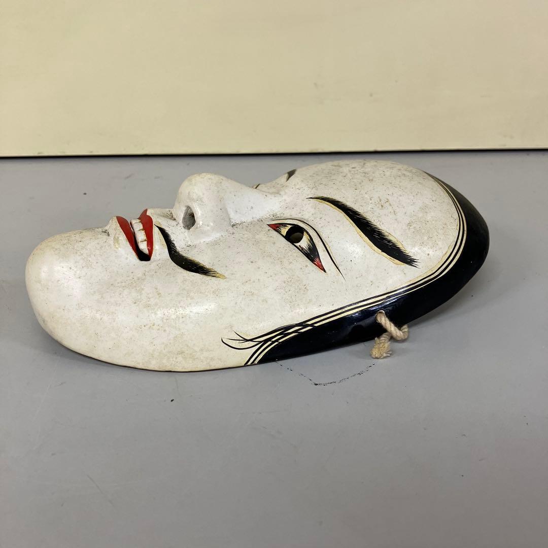 E-4 昭和レトロ 伝統芸能 能面 翁面 お面 壁掛け 壁飾り 置物 飾り