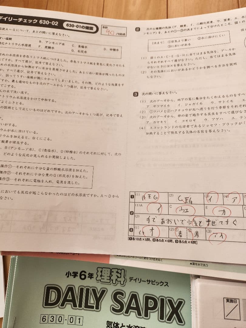 2025年度 サピックス 6年生 理科 欠番なし