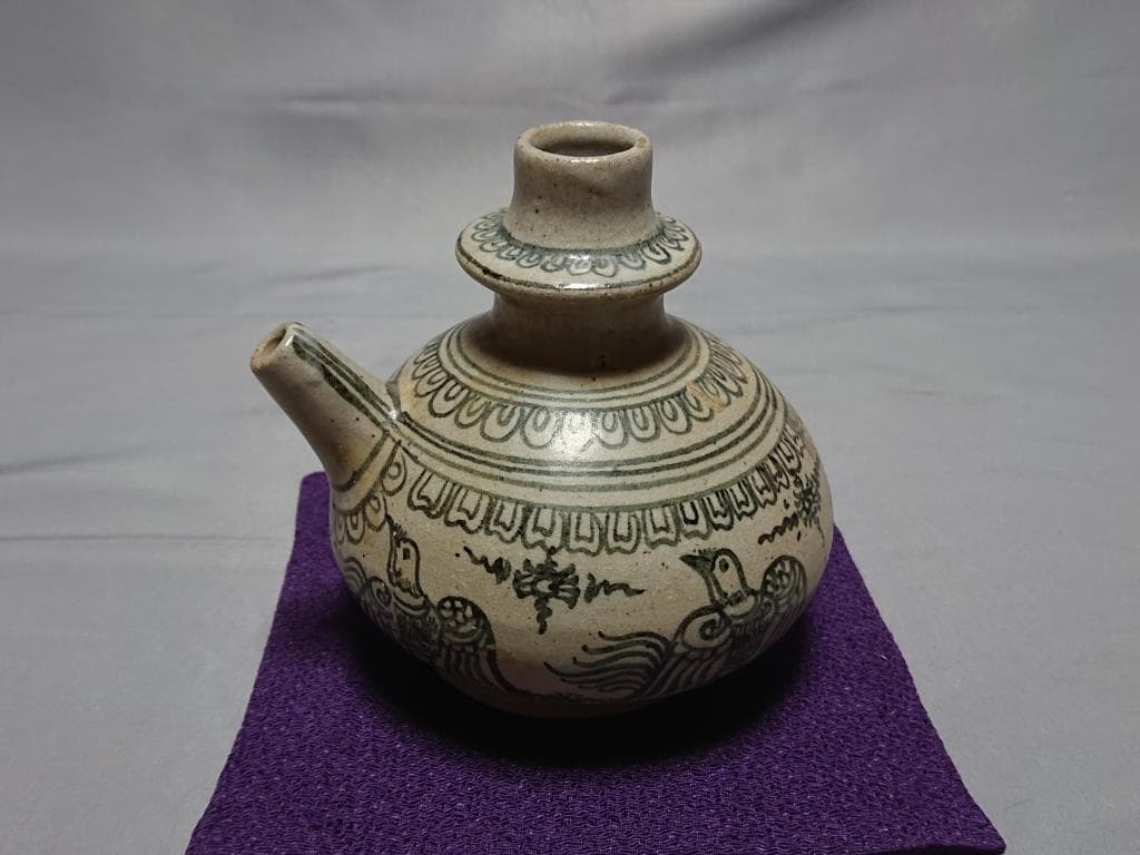 コレクター収集　タイ　スワンカローク　鉄絵 五鳥図　水注　15～16世紀