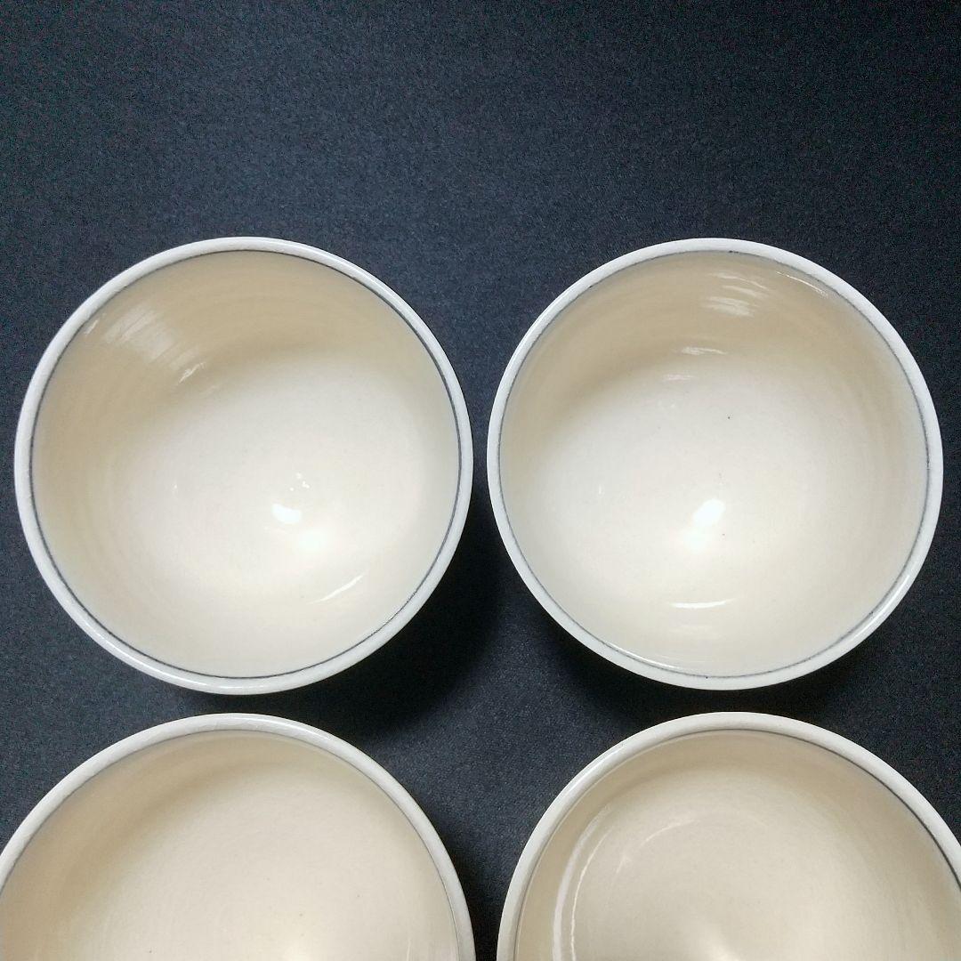 未使用品 古曽部焼 高槻古曽部 寒川義崇 安南手人物文 汲出茶碗 義崇窯 数茶碗