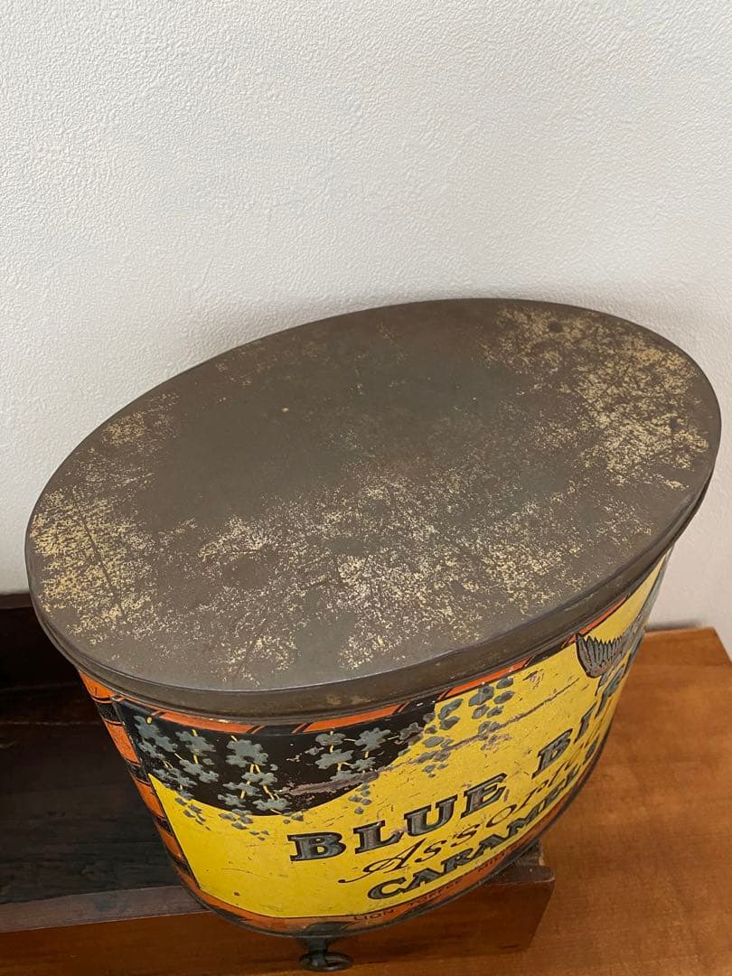 イギリス　英国　アンティーク　ブリキ缶　トフィー缶　希少　レア　レトロ缶