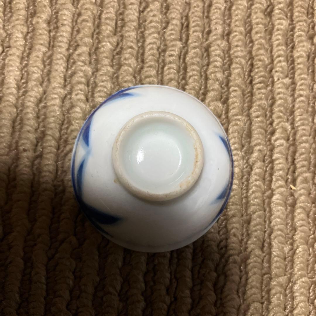 珍品　古美術　お猪口　おちょこ　肉筆のお猪口　陶磁器　大正12年　レア　レトロ