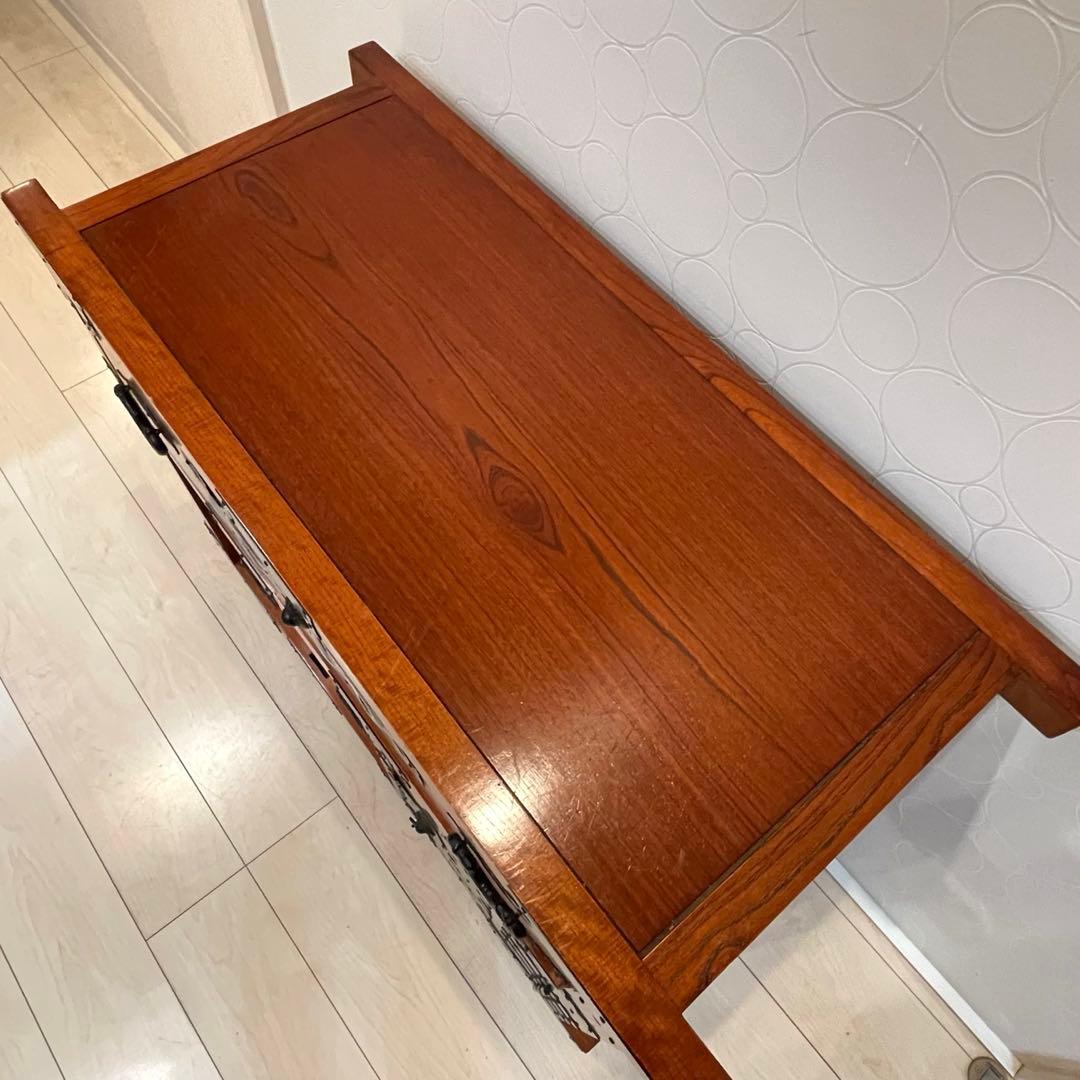 【美品】時代箪笥 車箪笥 和箪笥 龍金具 無垢材 民芸家具 レトロ アンティーク