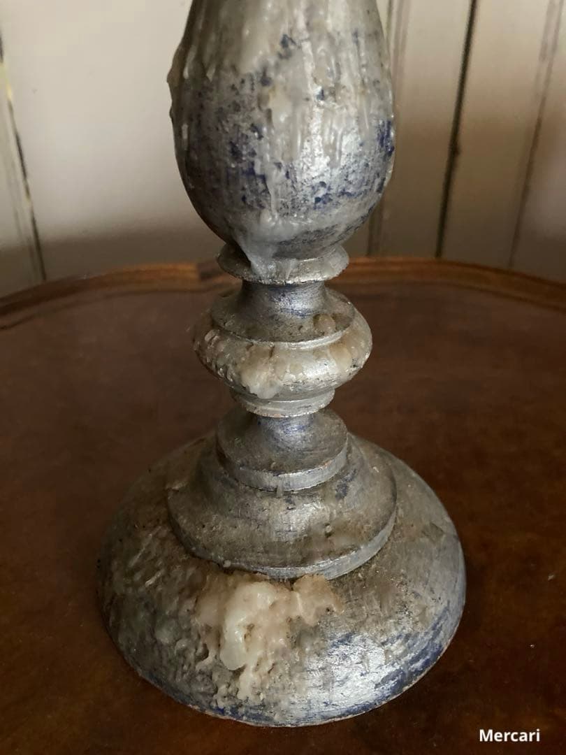 【希少】フランス　19世紀 アンティーク　キャンドルスタンド 木製 シャビー