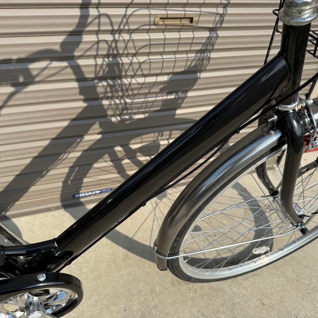 ママチャリ　27インチ　ブラック　６段変速　おしゃれ