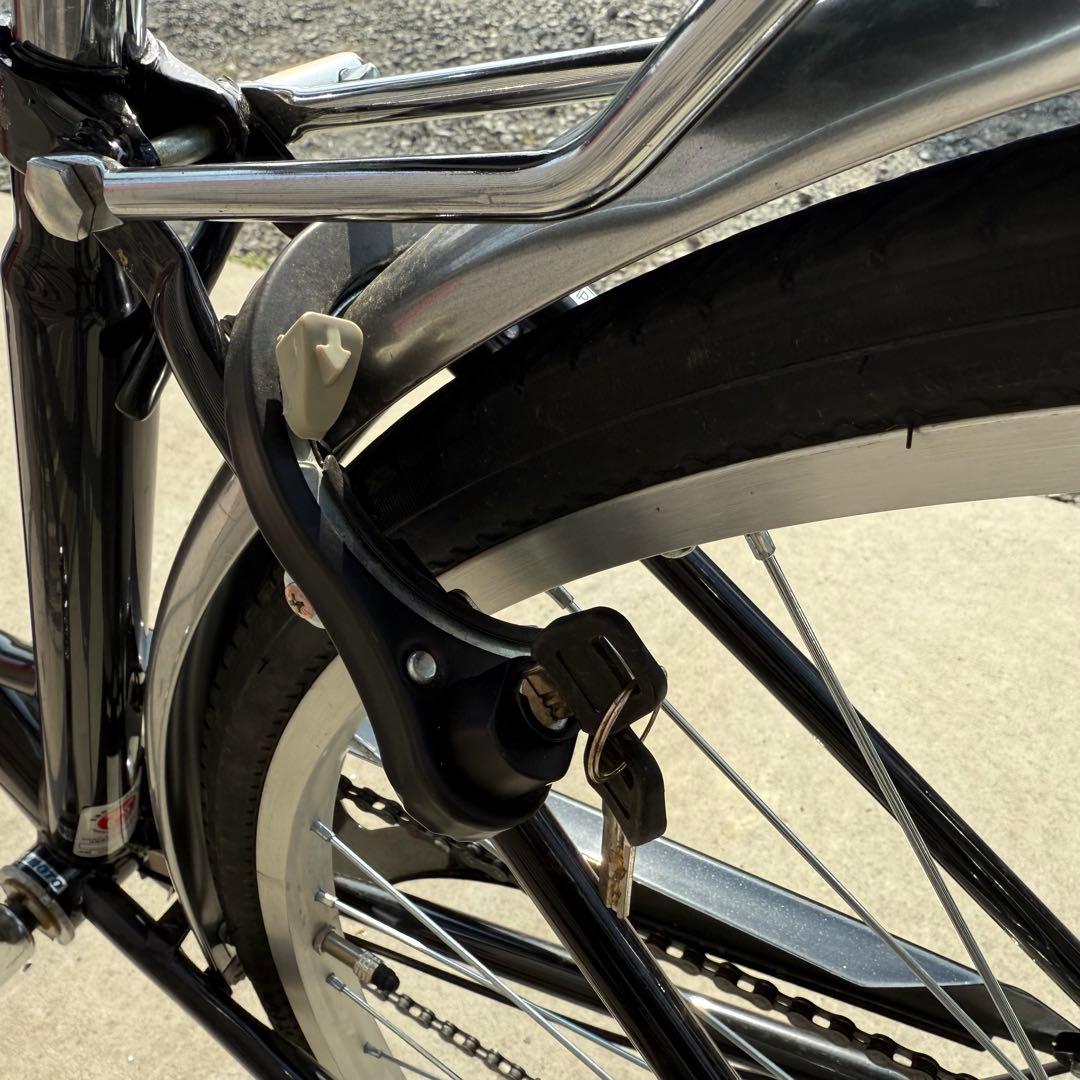 ママチャリ　27インチ　ブラック　６段変速　おしゃれ