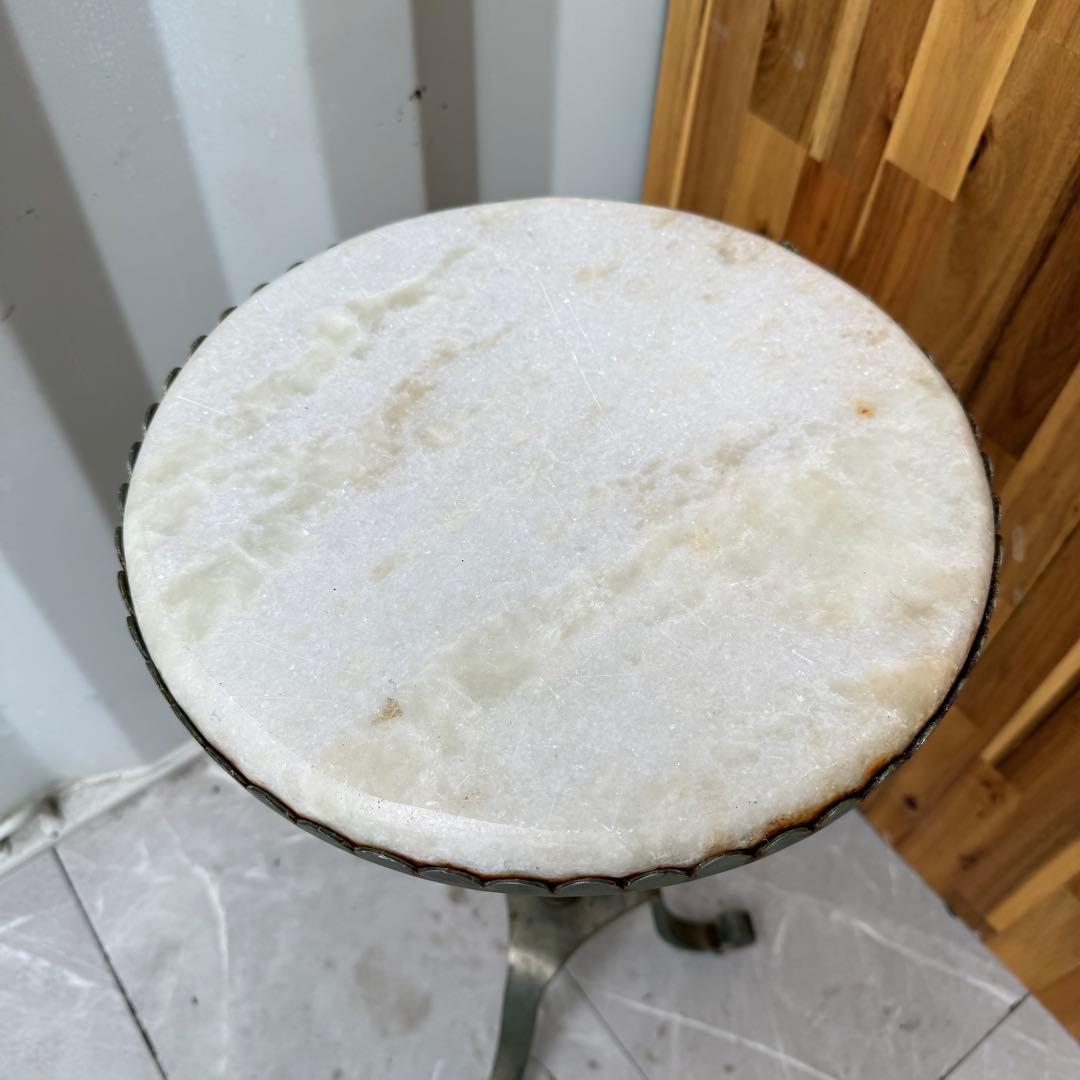 希少品✨ アンティーク家具 サイドテーブル 大理石 円卓 花台 直径31cm