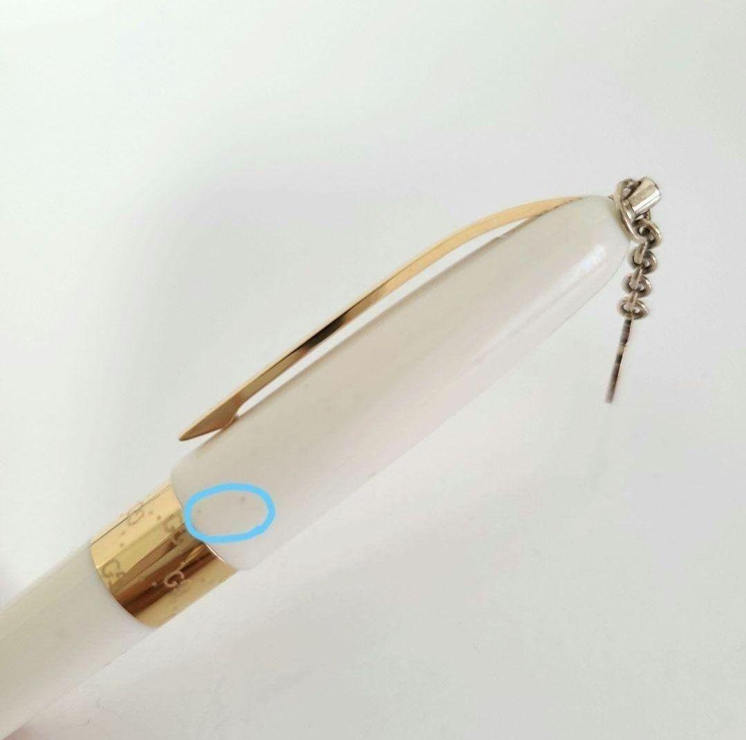 専用ケース 説明書付き GUCCI ボールペン ホワイト ゴールド