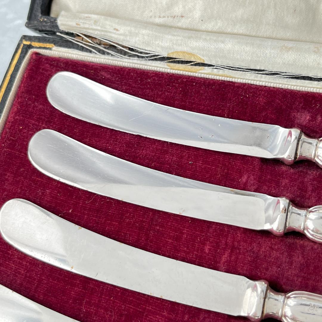 【John Sanderson】 【純銀ハンドル】ローズのティーナイフ 薔薇