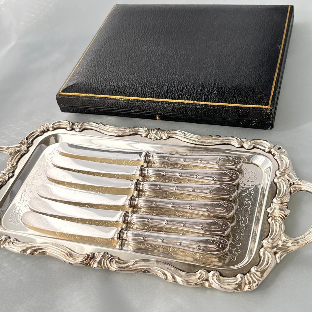 【John Sanderson】 【純銀ハンドル】ローズのティーナイフ 薔薇