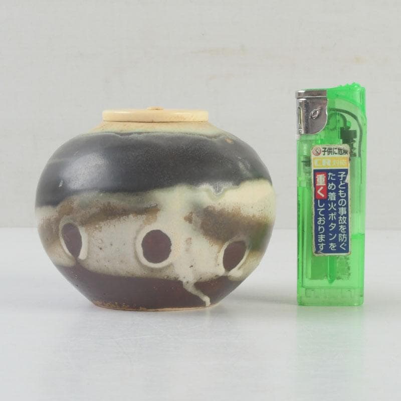 茶道具　文琳茶入　SHOEMAKER在銘　時代箱付　V　9259