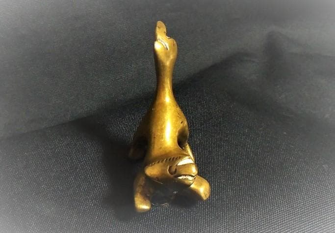 【 獅子形金銅帯鉤 】　ベルト鉤　経世紀品